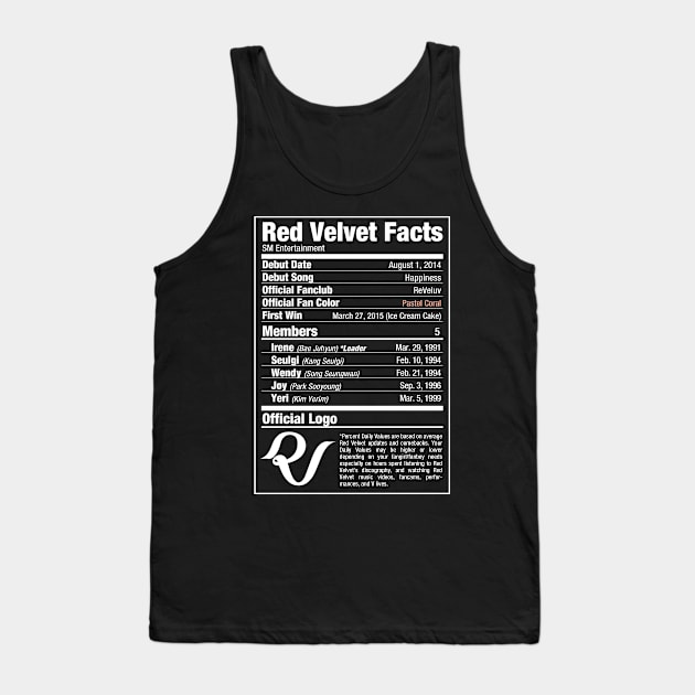 Red Velvet Nutritional Facts Tank Top by skeletonvenus